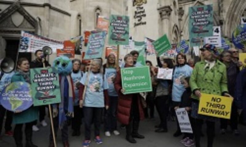 Campaigners outside the High court